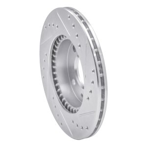 Nissan Lucino Brake Rotor (1) - Front Left - R1 Concepts - Drilled & Slotted - Silver - `95-`00